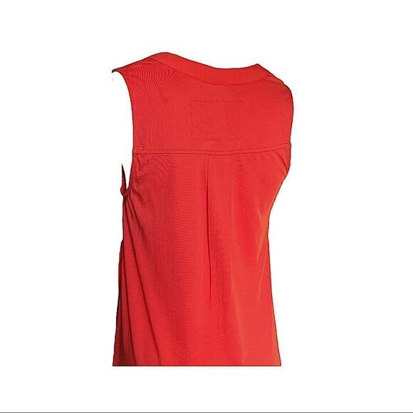 MAEVE Anthropologie Sleeveless Blouse Tank Top V Neck Orange Red Womens XS - Picture 4 of 9
